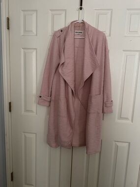 Steve Madden Light Pink Draped Open-Front Coat
